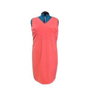 Tahari Dress Sleeveless  Bright Persimmon 14W